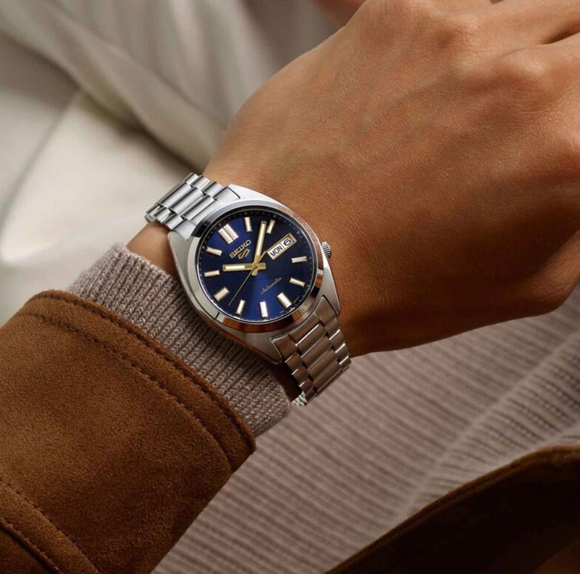 Seiko 5 Sports SNXS Vintage Gold Collection Blazer Blue Watch SRPL55K1 - TIMEWORTH UKSeiko