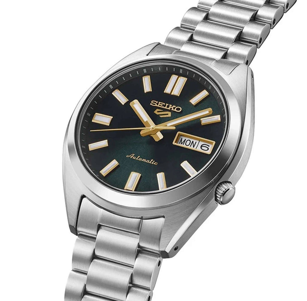 Seiko 5 Sports SNXS Vintage Gold Collection Green Tie Watch SRPL57K1 - TIMEWORTH UKSeiko