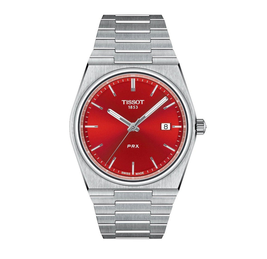 Tissot PRX 40mm Red Dial Stainless Steel Quartz Watch – T137.410.11.421.00 - TIMEWORTH UKTIMEWORTH UK