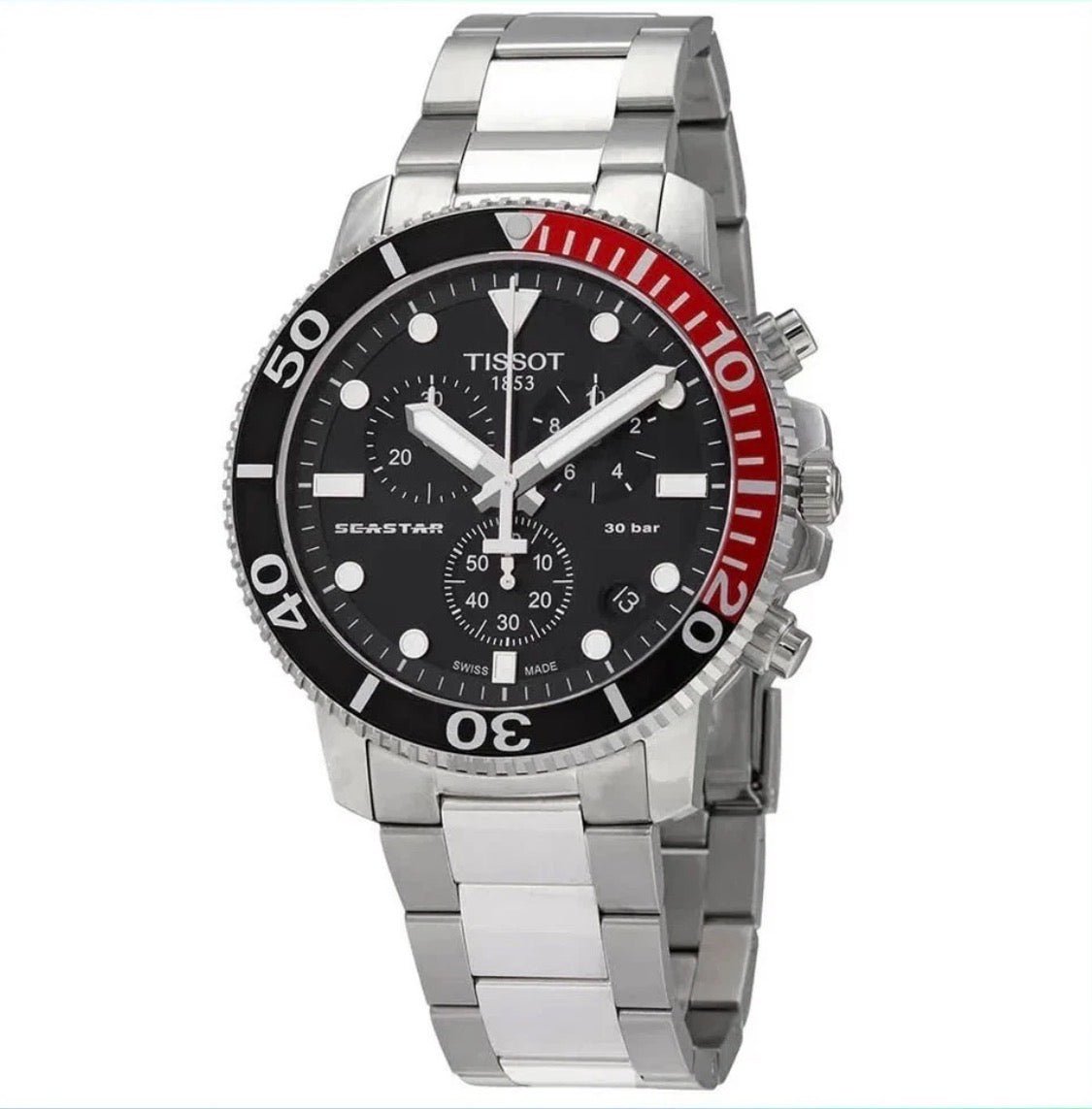 TISSOT Seastar 1000 T120.417.11.051.01 Two Tone Black Dial Chrono Mens Watch - TIMEWORTH UKTISSOT