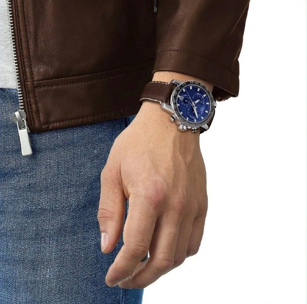 TISSOT Supersport T125.617.16.041.00 Chrono Blue Dial Leather Strap Mens Watch - TIMEWORTH UKTISSOT