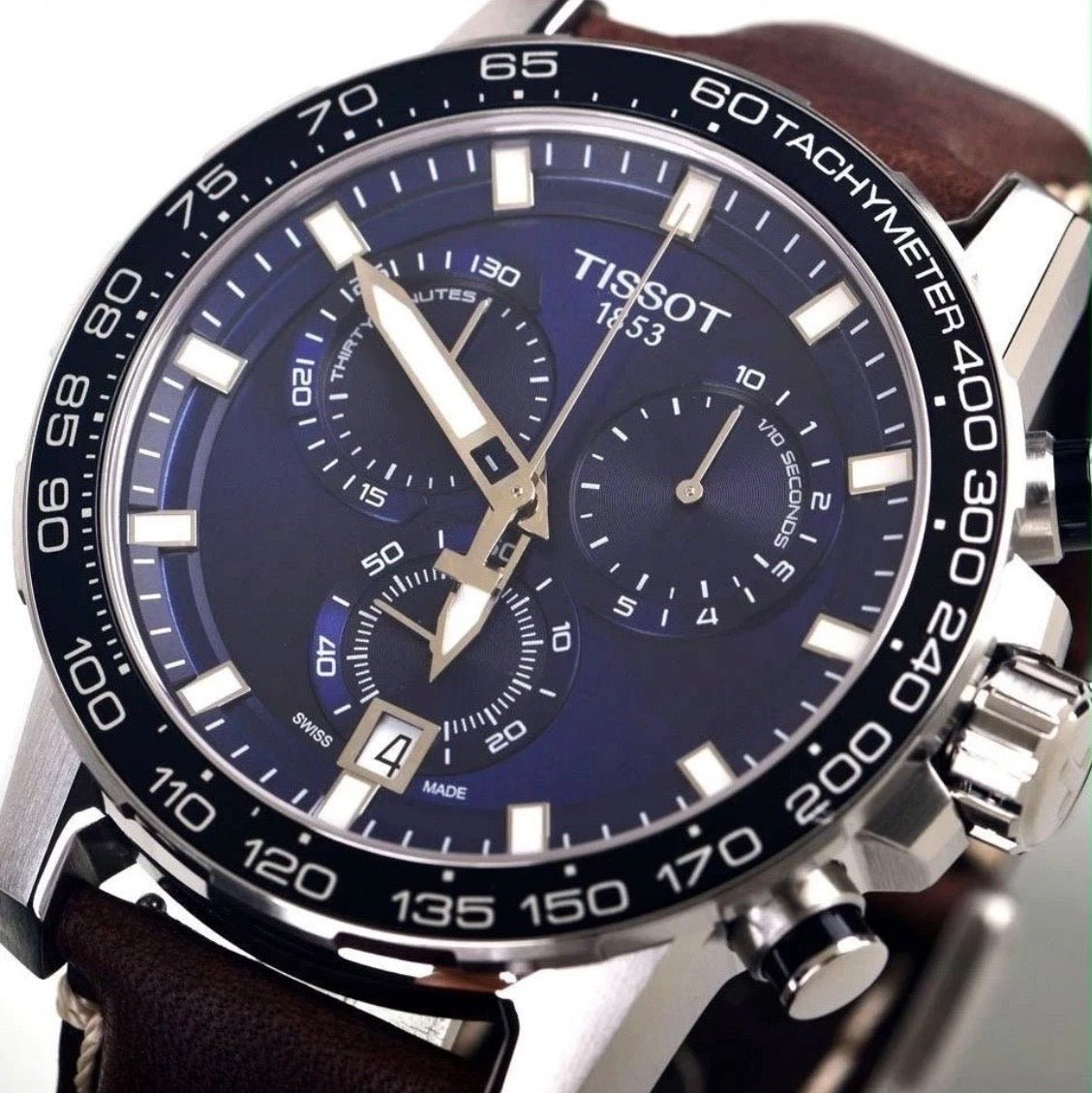 TISSOT Supersport T125.617.16.041.00 Chrono Blue Dial Leather Strap Mens Watch - TIMEWORTH UKTISSOT