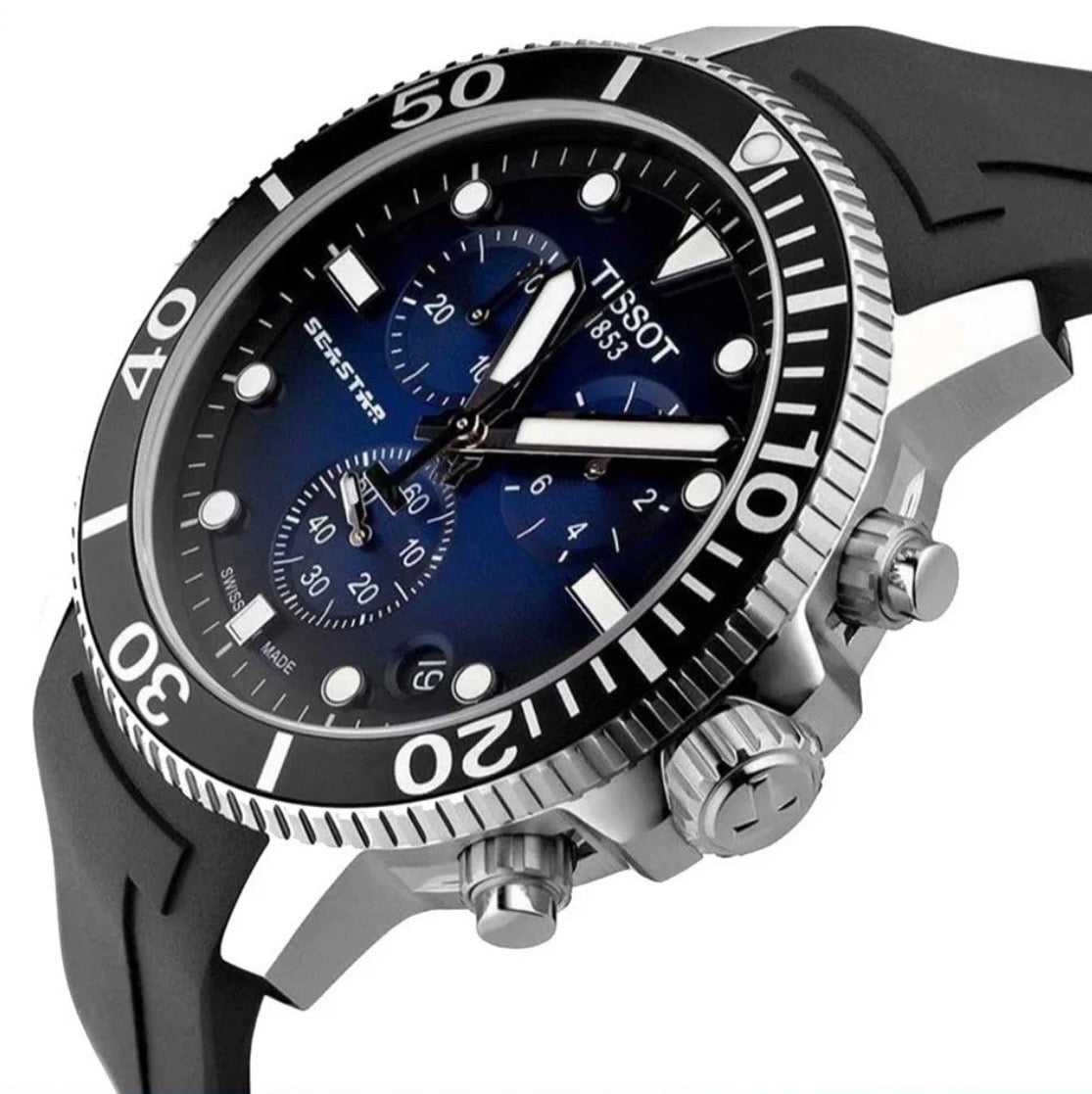 TISSOT T-Sport Seastar 1000 T120.417.17.041.00 Chronograph Blue Dial Mens Watch - TIMEWORTH UKTISSOT